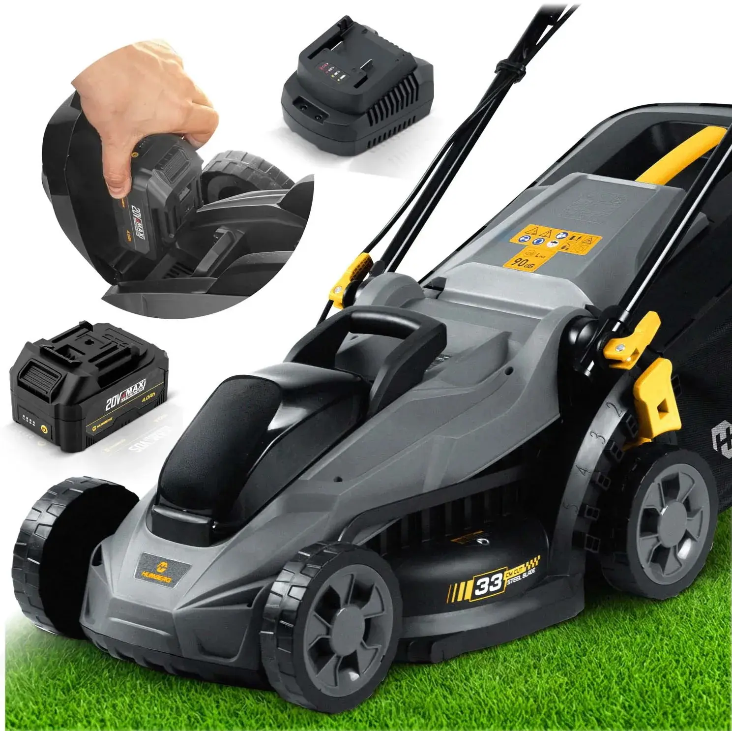 Masina de tuns iarba cu acumulator Humberg HM-611 561100 (Grey/Black) - 4