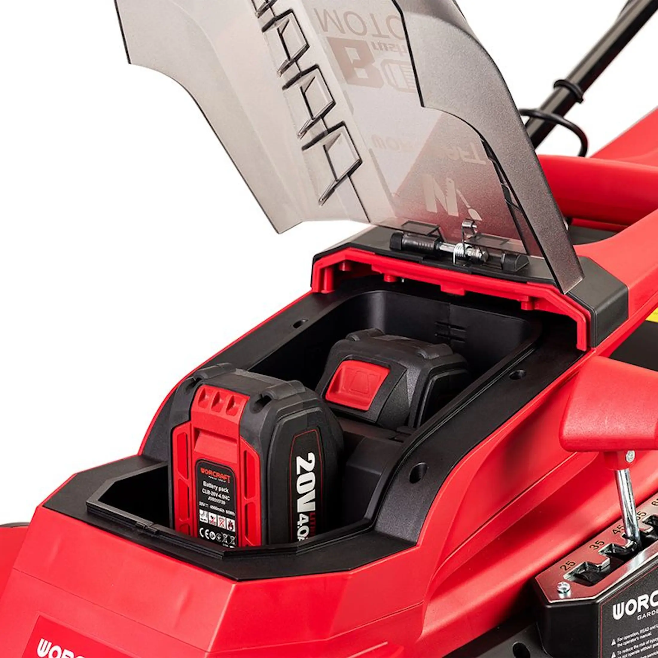 Аккумуляторная газонокосилка Worcraft CLM-S40LiBL (Red/Black) - 4