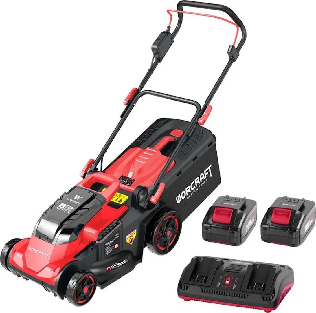 Аккумуляторная газонокосилка Worcraft CLM-S40LiBL (Red/Black)