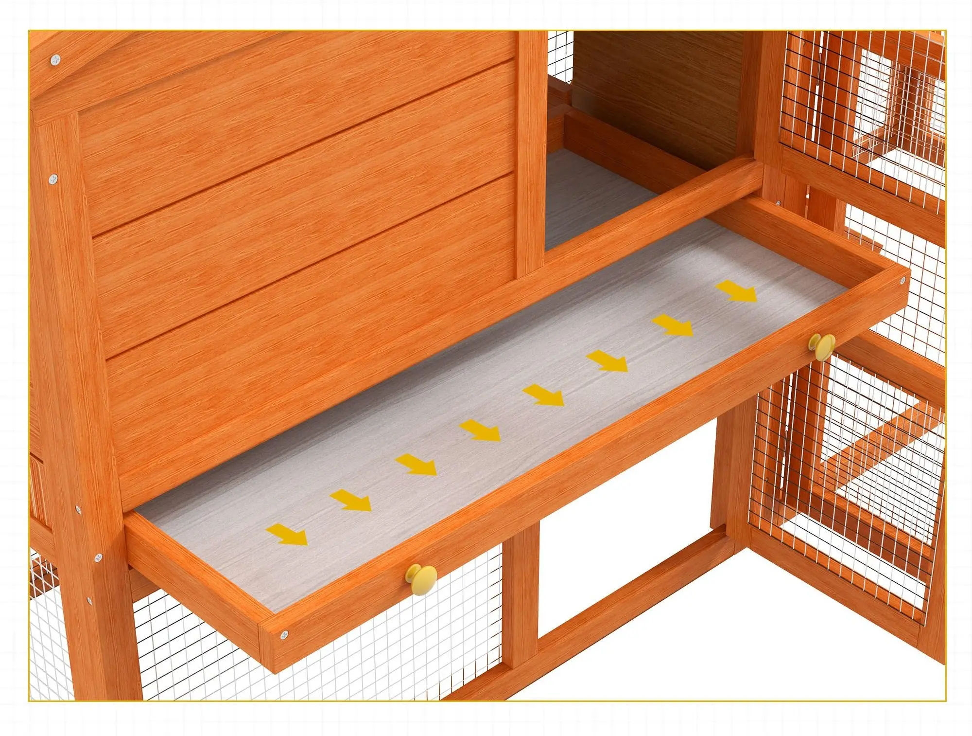 Клетка для кроликов PawHut D51-012V01OG (Orange) - 5