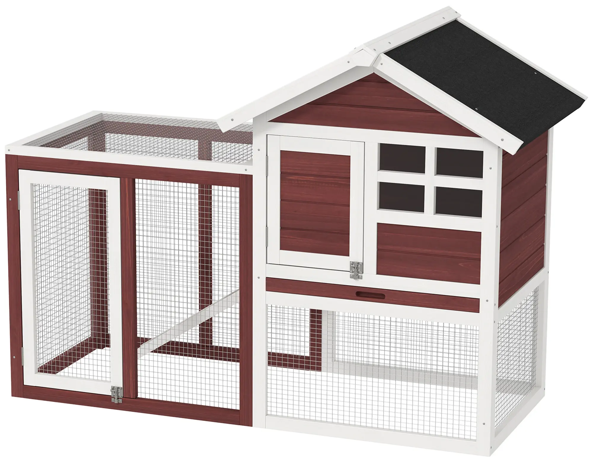 Cusca pentru iepuri PawHut D51-088 (Brown/White) - 2