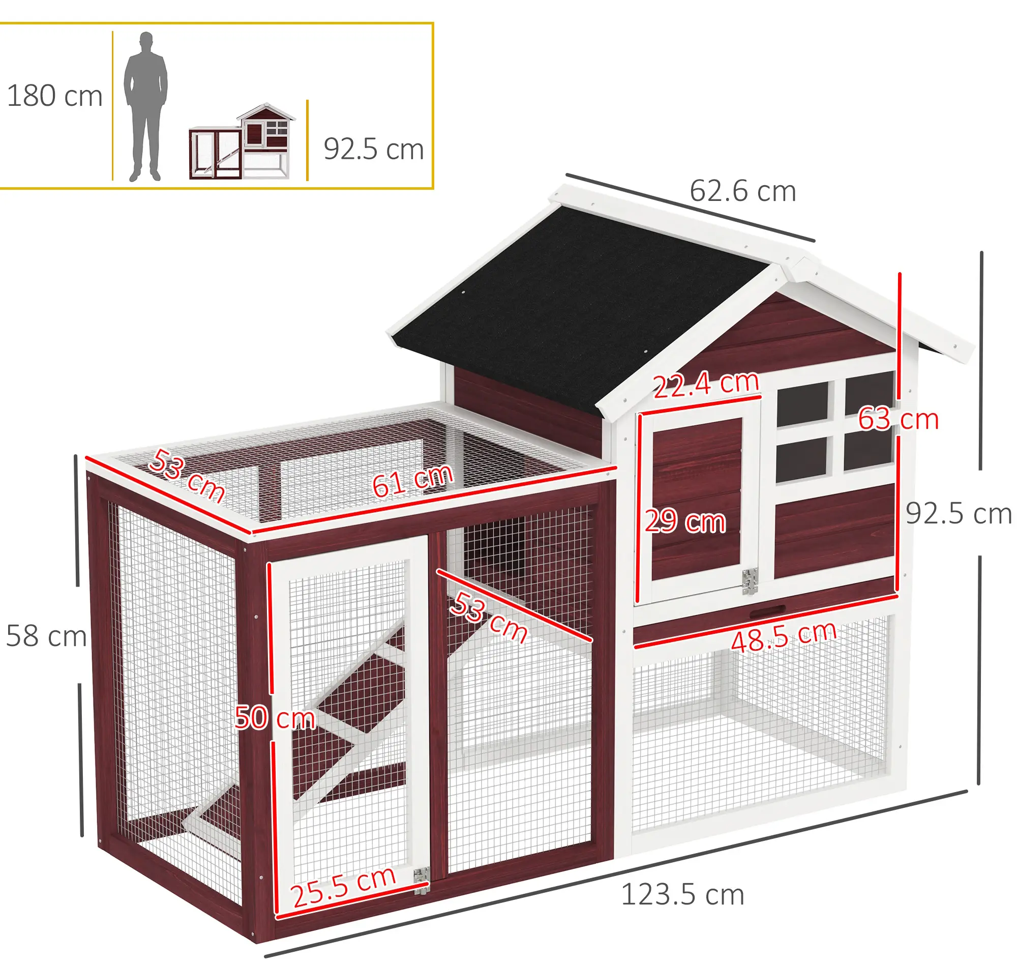 Cusca pentru iepuri PawHut D51-088 (Brown/White) - 3
