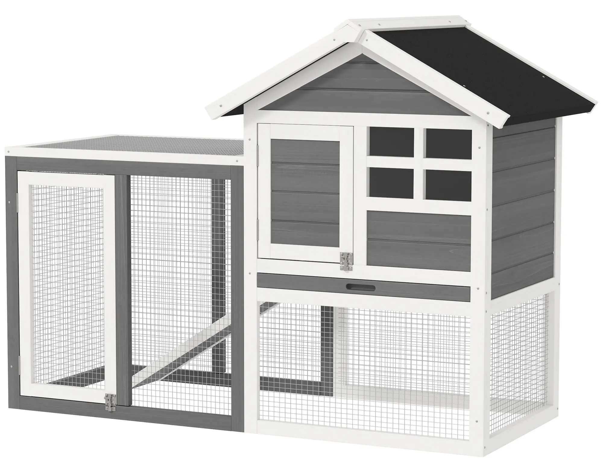 Cusca pentru iepuri PawHut D51-088GY (Grey/White) - 2