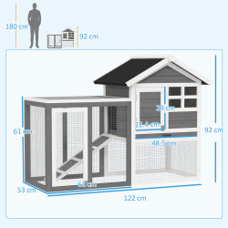 Cusca pentru iepuri PawHut D51-088GY (Grey/White) Thumb