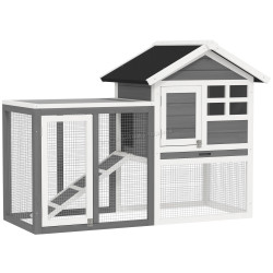 Cusca pentru iepuri PawHut D51-088GY (Grey/White)