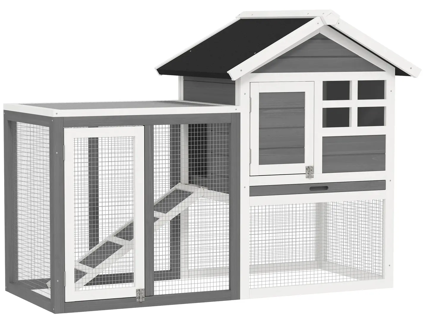 Cusca pentru iepuri PawHut D51-088GY (Grey/White)