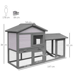 Cusca pentru iepuri PawHut D51-101 (Grey) Thumb