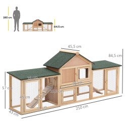 Cusca pentru iepuri PawHut D51-103 (Natural/Green) Thumb
