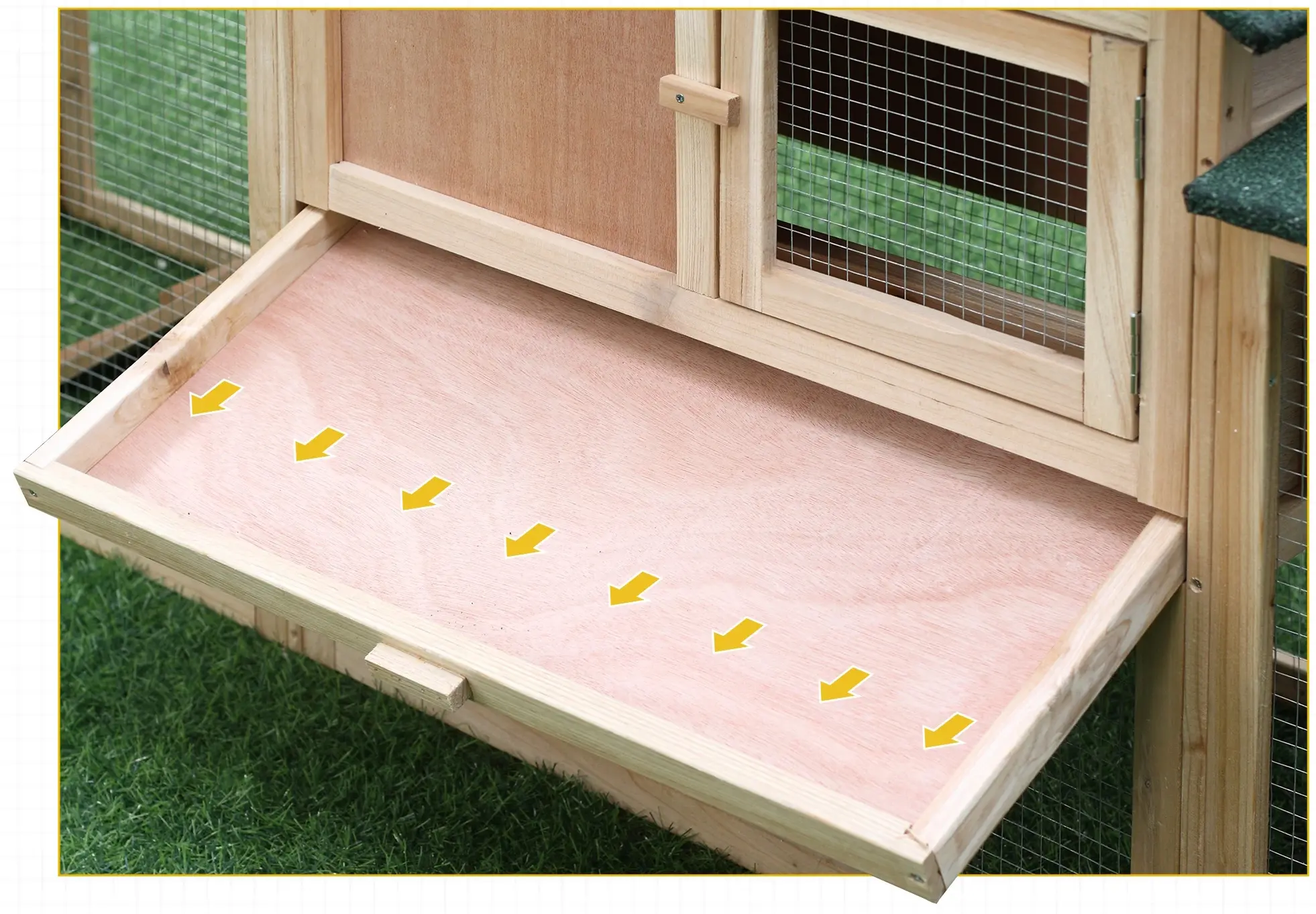 Cusca pentru iepuri PawHut D51-103 (Natural/Green) - 3