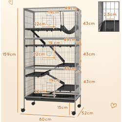 Клетка для кроликов PawHut D51-113V01GY (Silver/Grey) Thumb