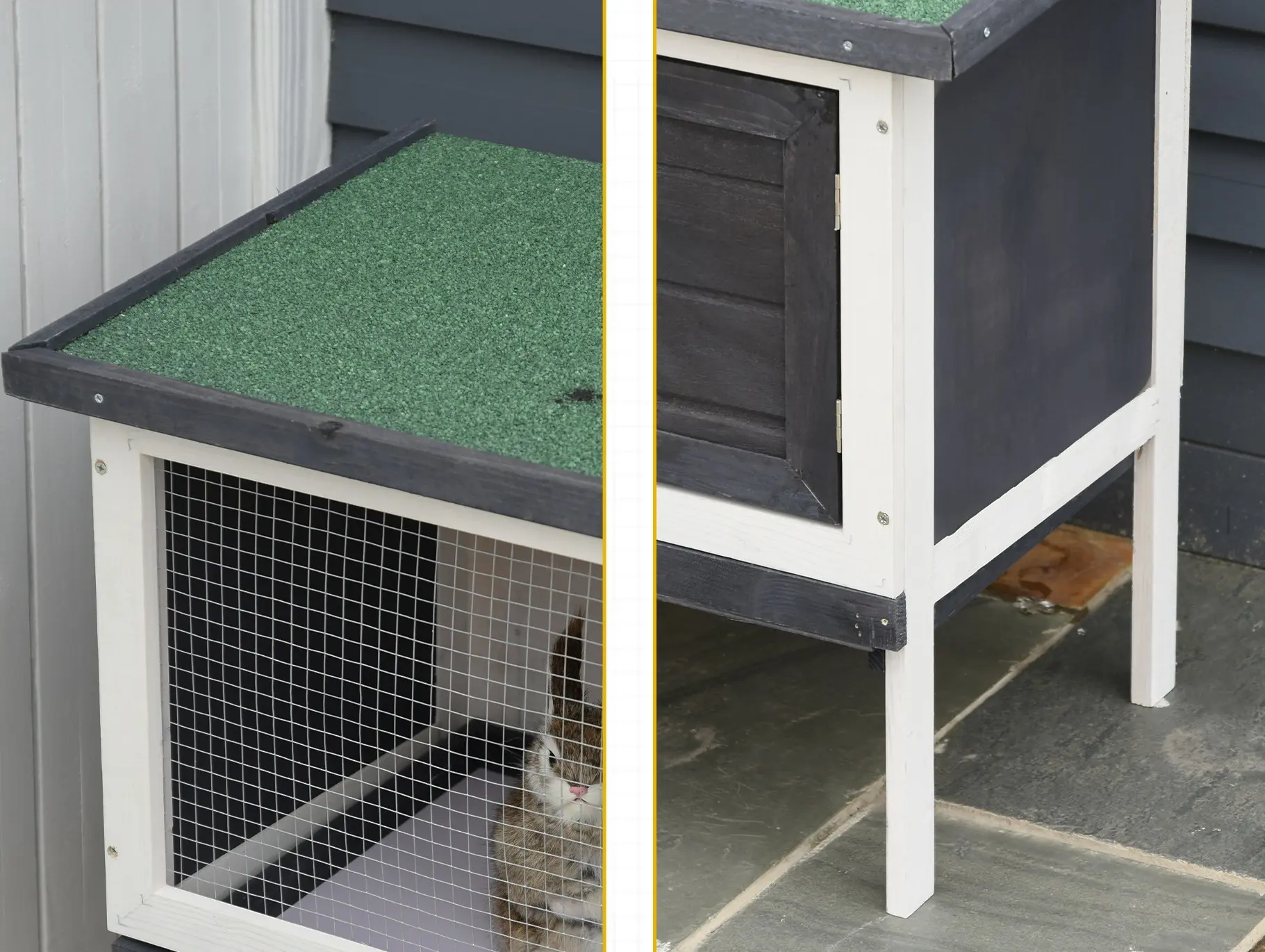 Cusca pentru iepuri Pawhut D51-141 (Black/White/Green) - 6