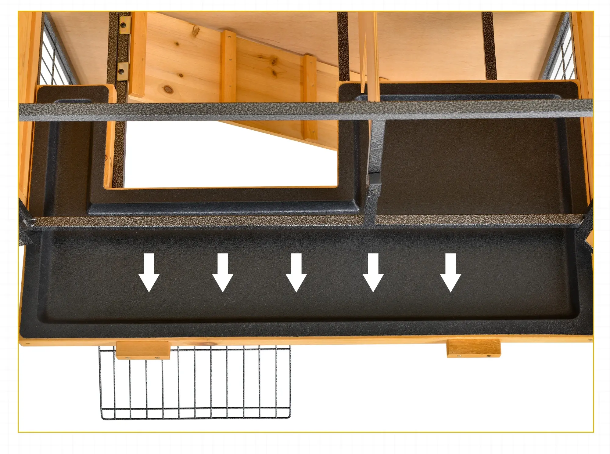 Клетка для кроликов PawHut D51-176 (Natural/Black) - 7