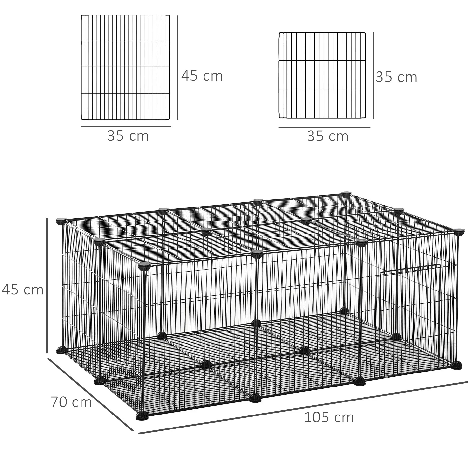 Клетка для кроликов PawHut D51-223 (Black) - 3