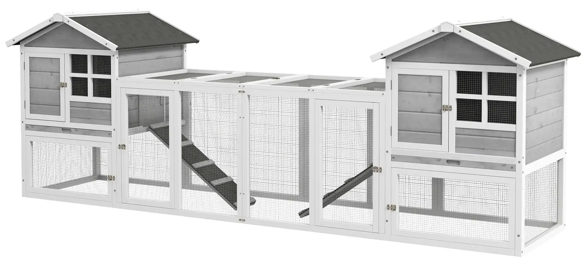 Cusca pentru iepuri PawHut D51-301V02GY (Grey/White) - 2