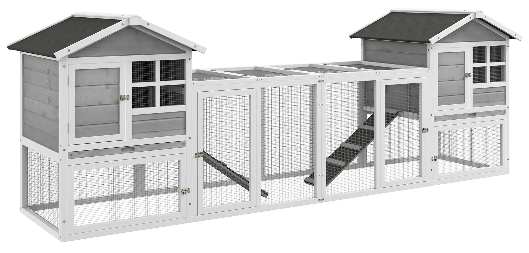 Cusca pentru iepuri PawHut D51-301V02GY (Grey/White)