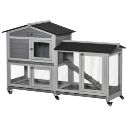 Клетка для кроликов PawHut D51-314LG (Grey) Thumb