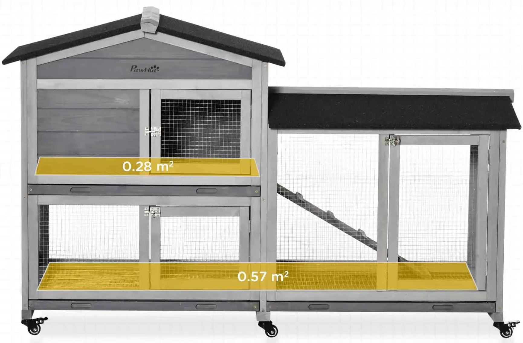 Клетка для кроликов PawHut D51-314LG (Grey) - 4