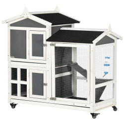 Cusca pentru iepuri Pawhut D51-332V00CG (Dark Grey/White) Thumb