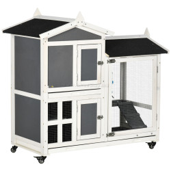 Cusca pentru iepuri Pawhut D51-332V00CG (Dark Grey/White)