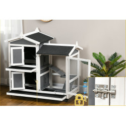 Cusca pentru iepuri Pawhut D51-332V00CG (Dark Grey/White) Thumb