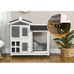 Cusca pentru iepuri Pawhut D51-332V00CG (Dark Grey/White) Thumb