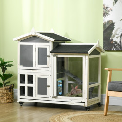Cusca pentru iepuri Pawhut D51-332V00CG (Dark Grey/White) Thumb