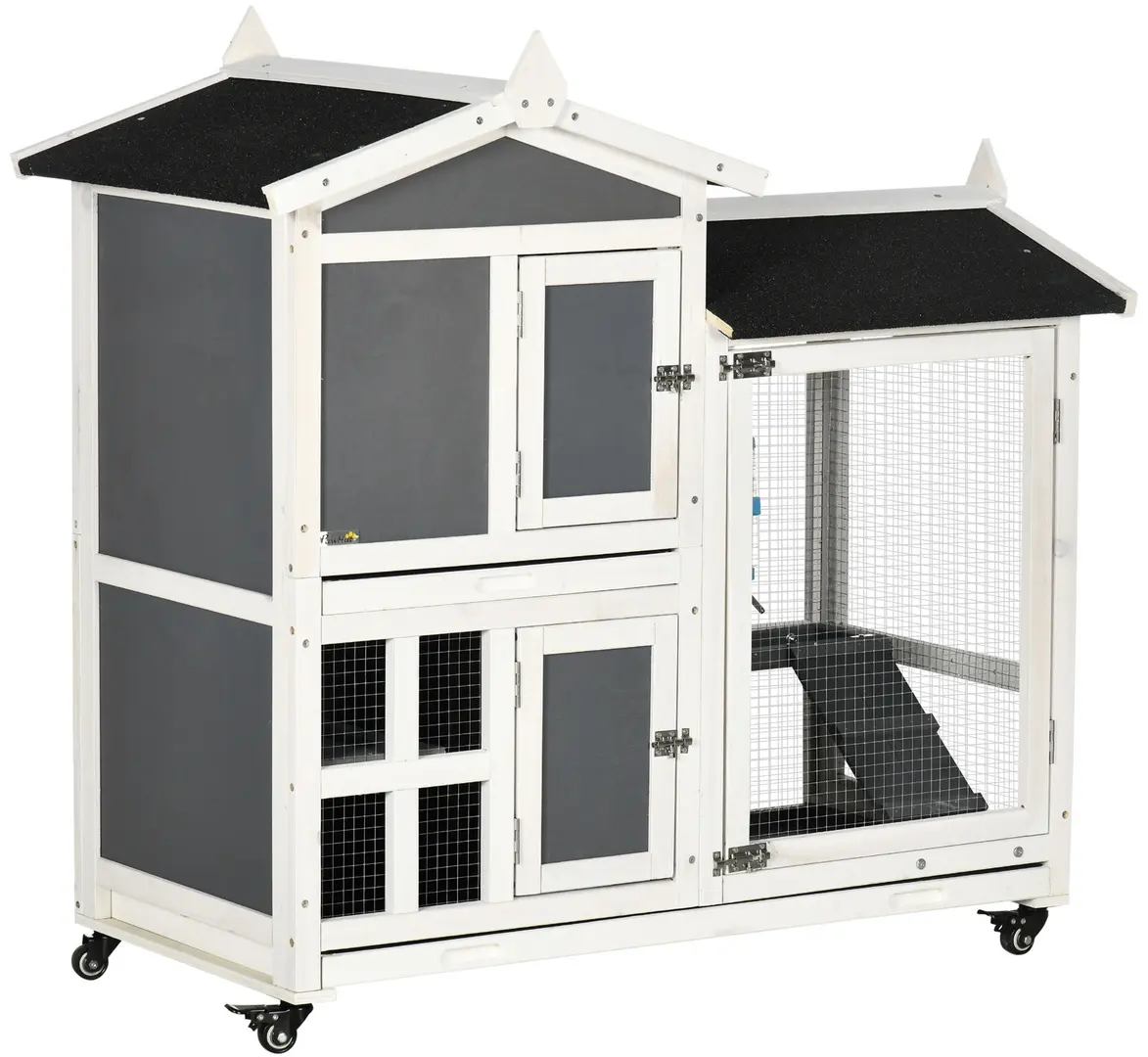 Cusca pentru iepuri Pawhut D51-332V00CG (Dark Grey/White)