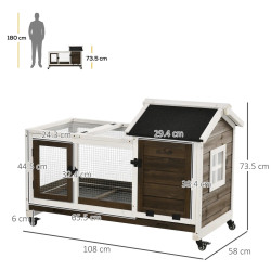 Cusca pentru iepuri PawHut D51-352V00CF (Brown/White) Thumb