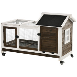 Cusca pentru iepuri PawHut D51-352V00CF (Brown/White)