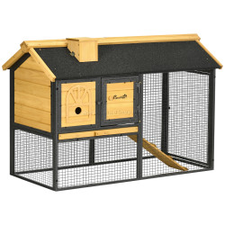 Клетка для кроликов PawHut D51-354V00BK (Black/Yellow)