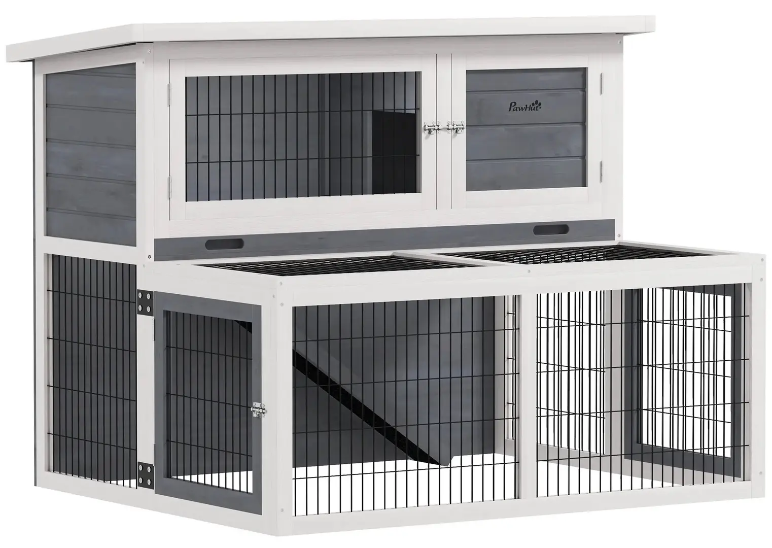 Cusca pentru iepuri PawHut D51-466V00GY (Grey/White)