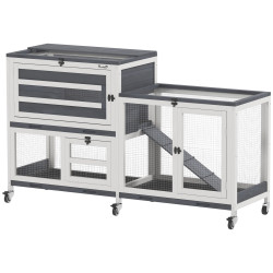 Клетка для кроликов PawHut D51-467V00GY (Grey/White) Thumb