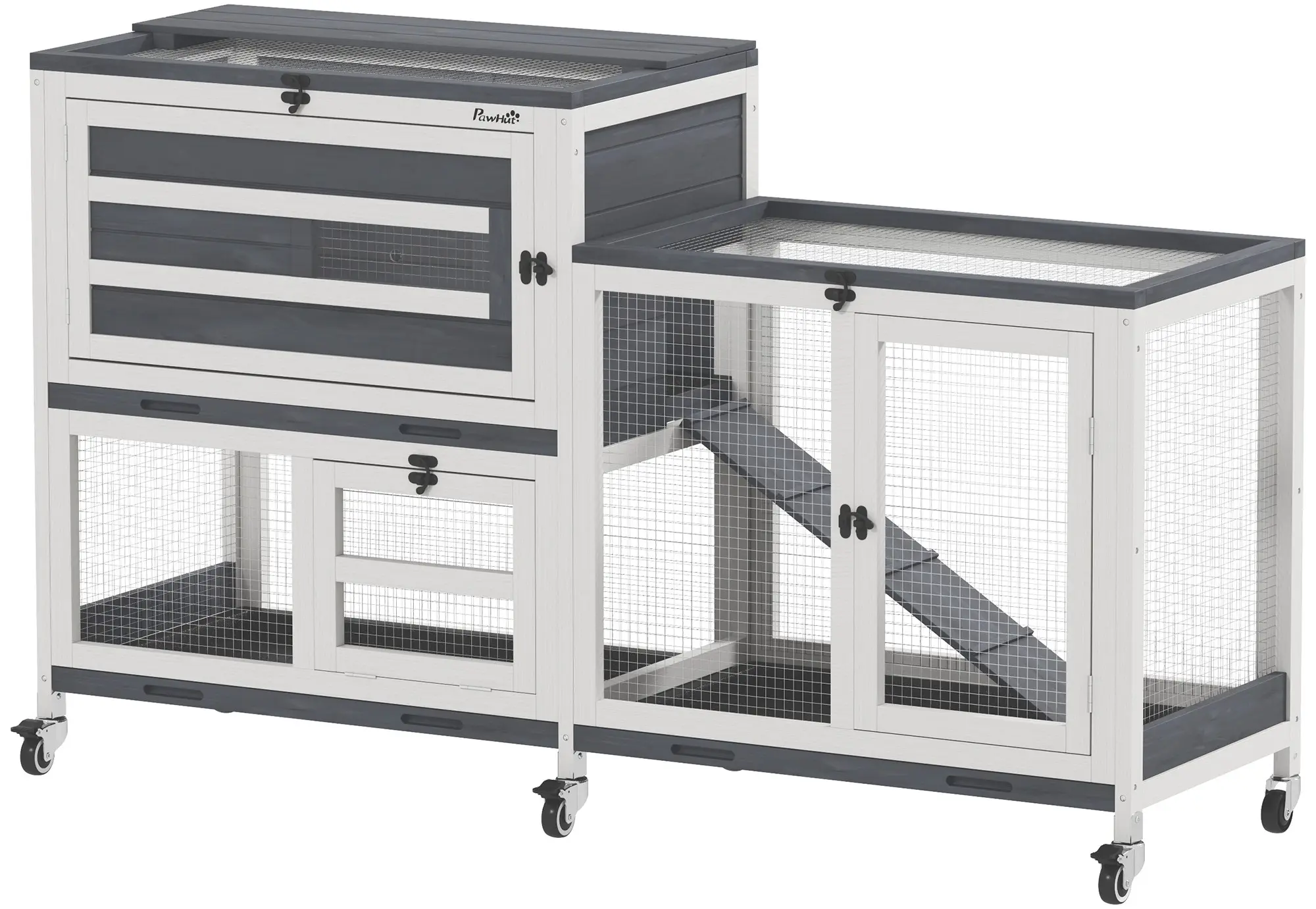Клетка для кроликов PawHut D51-467V00GY (Grey/White) - 2