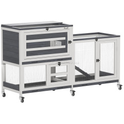 Клетка для кроликов PawHut D51-467V00GY (Grey/White)