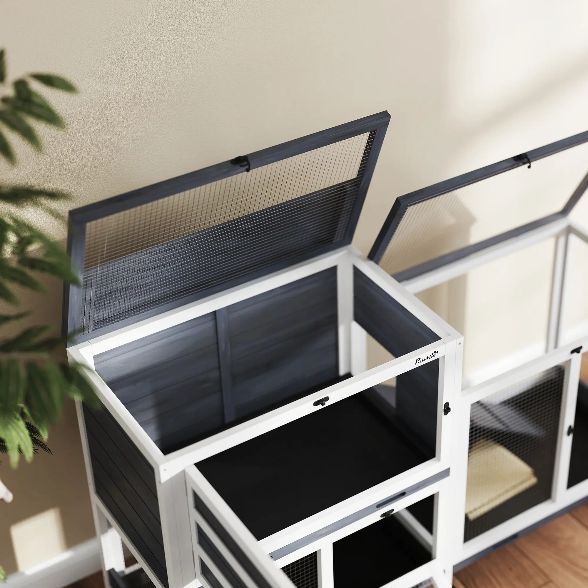 Клетка для кроликов PawHut D51-467V00GY (Grey/White) - 5