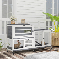 Клетка для кроликов PawHut D51-467V00GY (Grey/White) Thumb