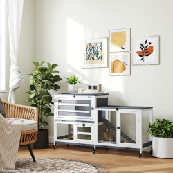 Клетка для кроликов PawHut D51-467V00GY (Grey/White) Thumb
