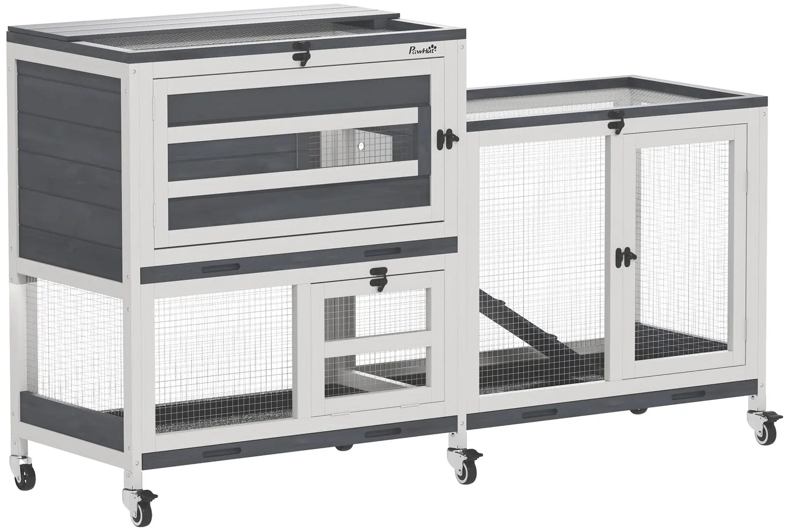 Клетка для кроликов PawHut D51-467V00GY (Grey/White)