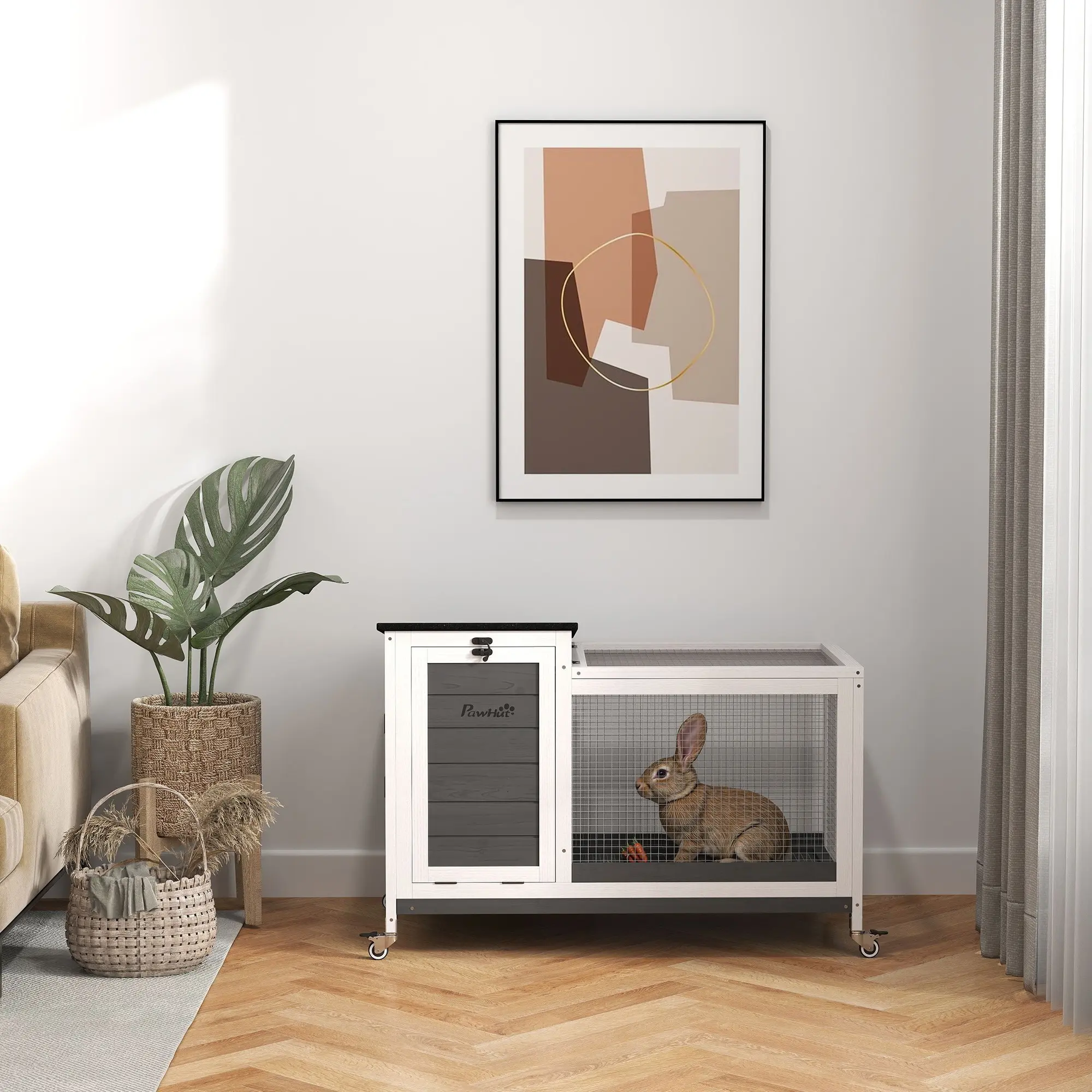 Клетка для кроликов Pawhut D51-473V00GY (Grey) - 5