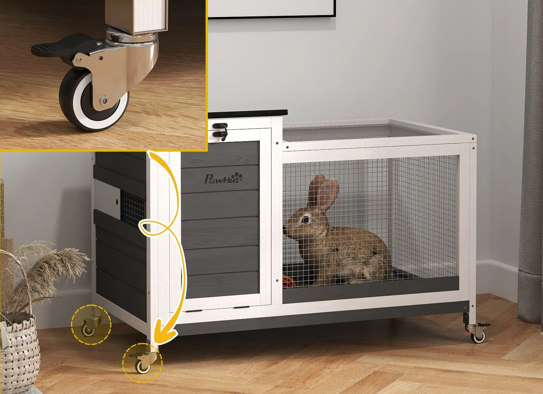 Клетка для кроликов Pawhut D51-473V00GY (Grey) - 7