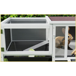 Cusca pentru iepuri PawHut D51-500V90GY (Grey/White) Thumb