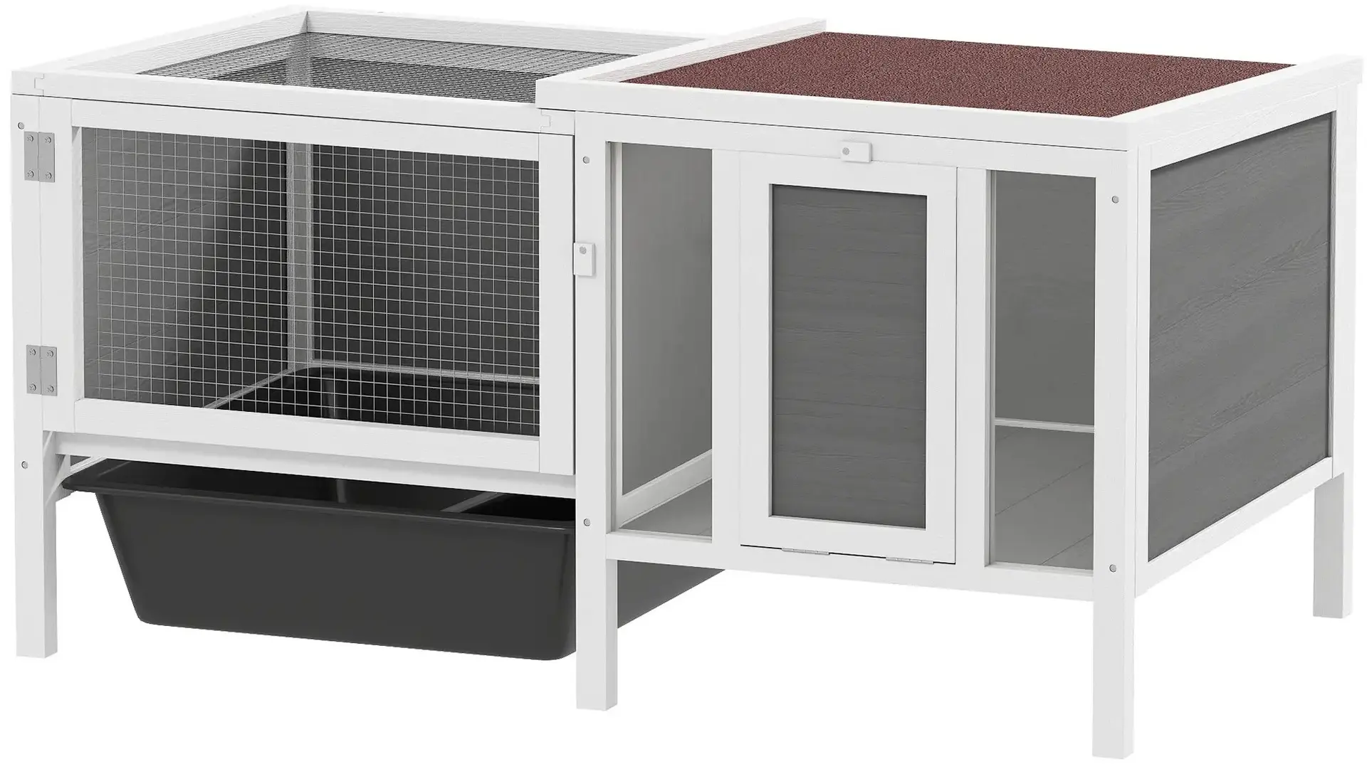 Cusca pentru iepuri PawHut D51-500V90GY (Grey/White)
