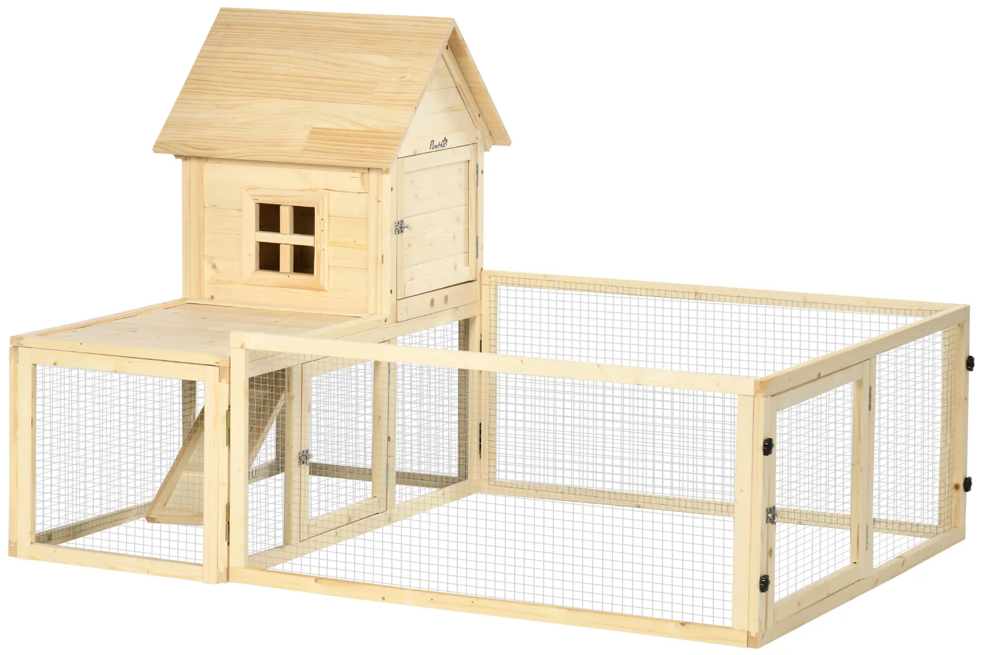 Клетка для кроликов с загоном PawHut D51-358V00ND (Natural) - 2