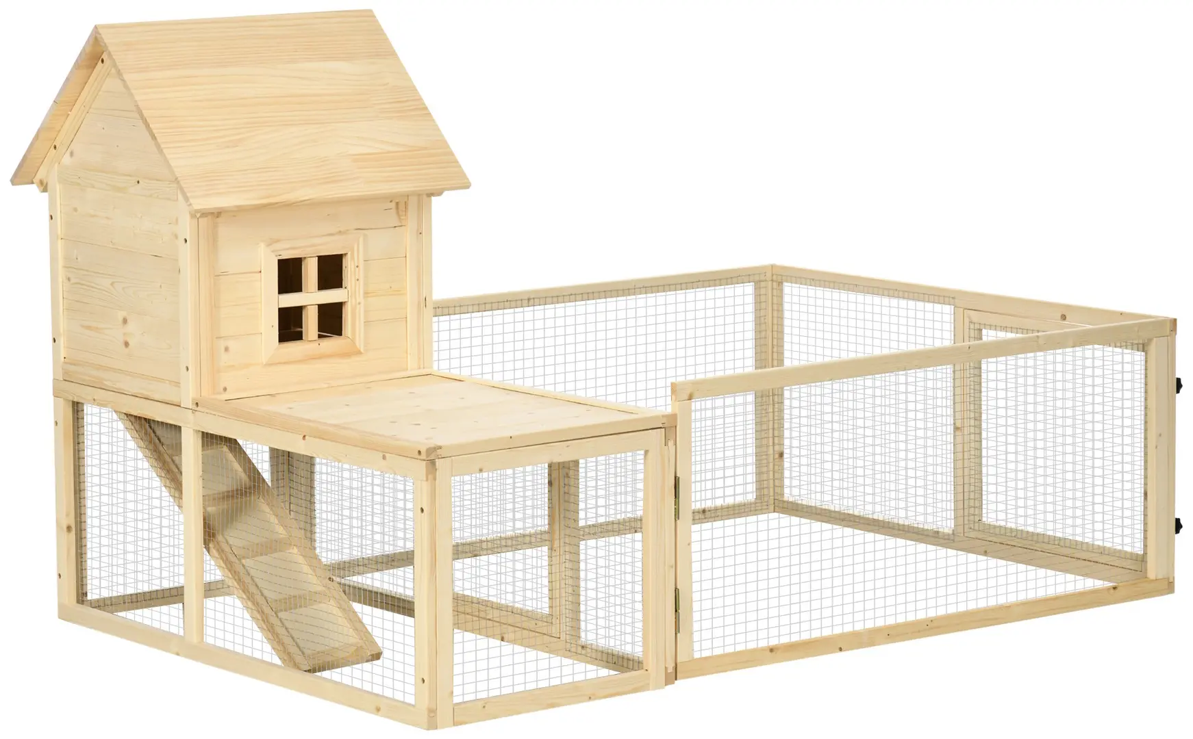 Клетка для кроликов с загоном PawHut D51-358V00ND (Natural)