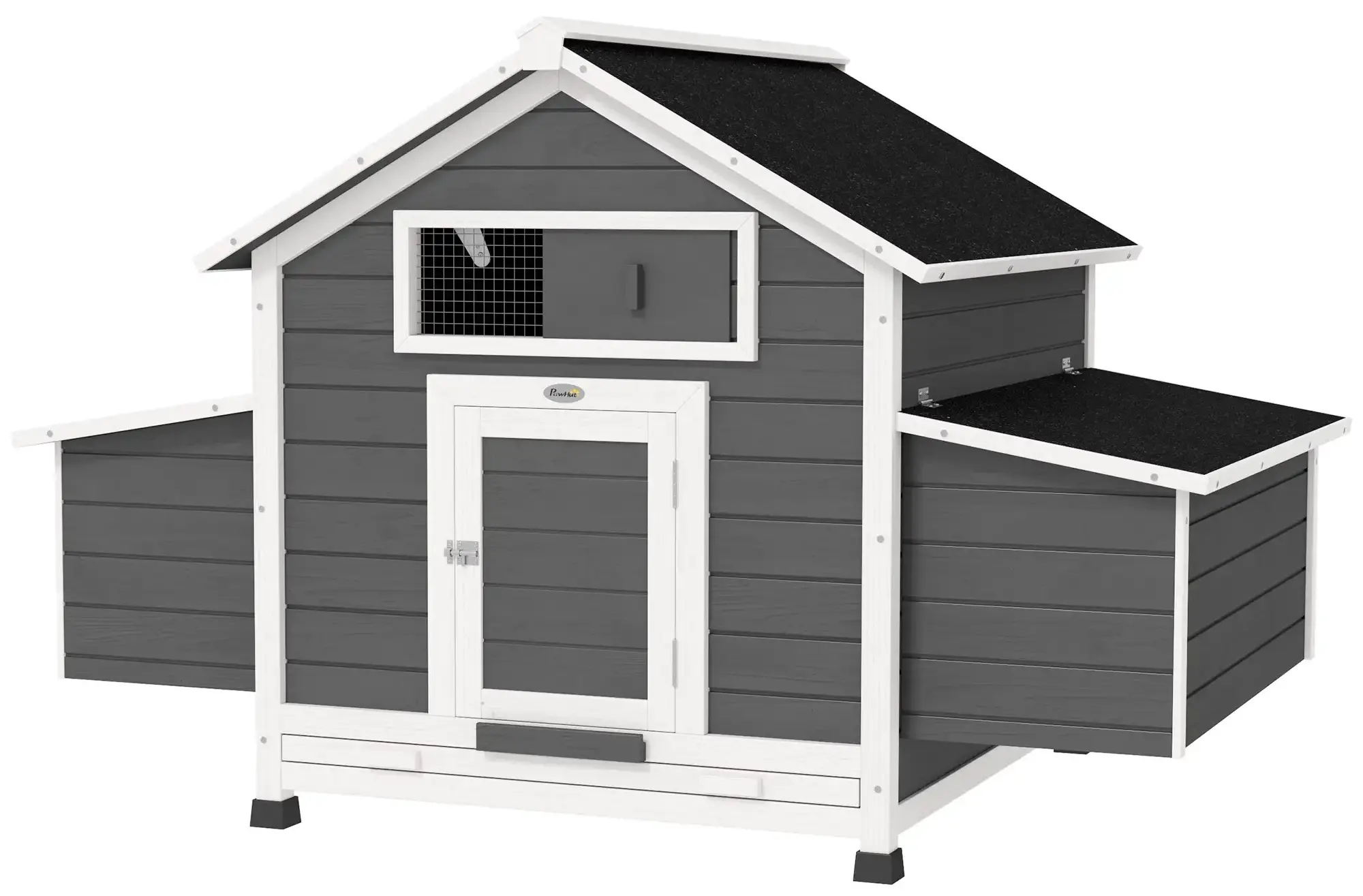 Cotet pentru gaini PawHut D51-065V01GY (Dark Grey/White) - 2