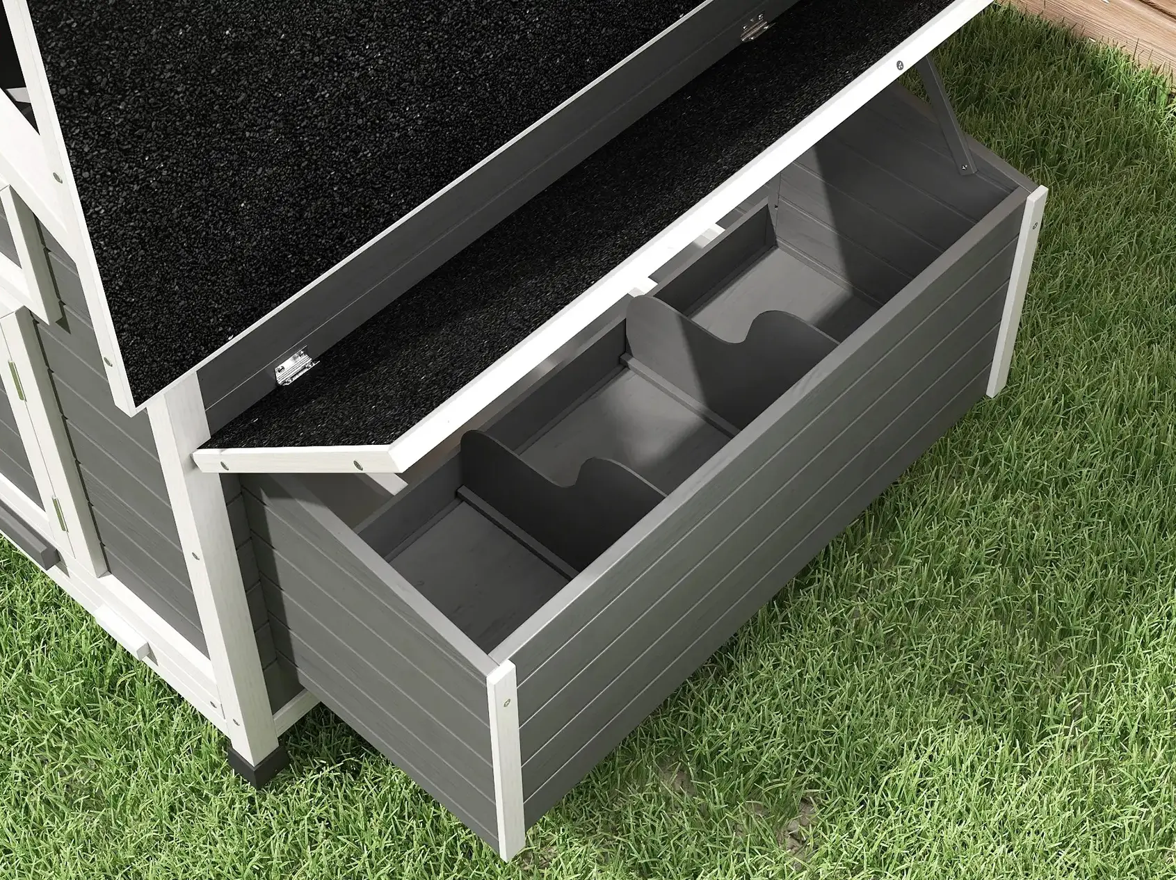 Cotet pentru gaini PawHut D51-065V01GY (Dark Grey/White) - 5