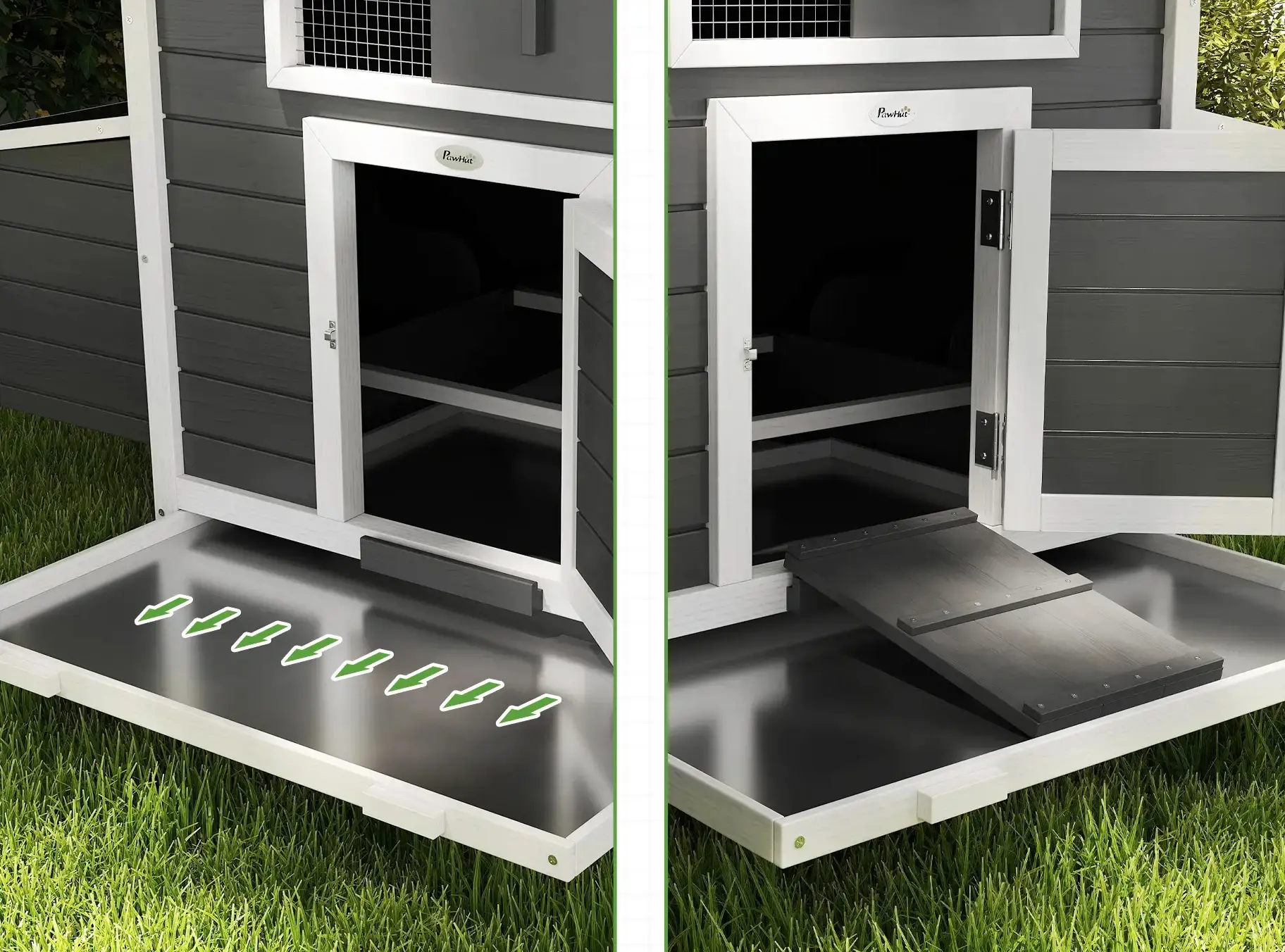 Cotet pentru gaini PawHut D51-065V01GY (Dark Grey/White) - 6