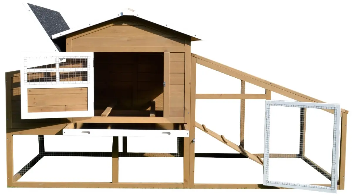 Cotet pentru gaini PawHut D51-100 (Natural) - 2