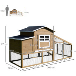 Cotet pentru gaini PawHut D51-100 (Natural) Thumb