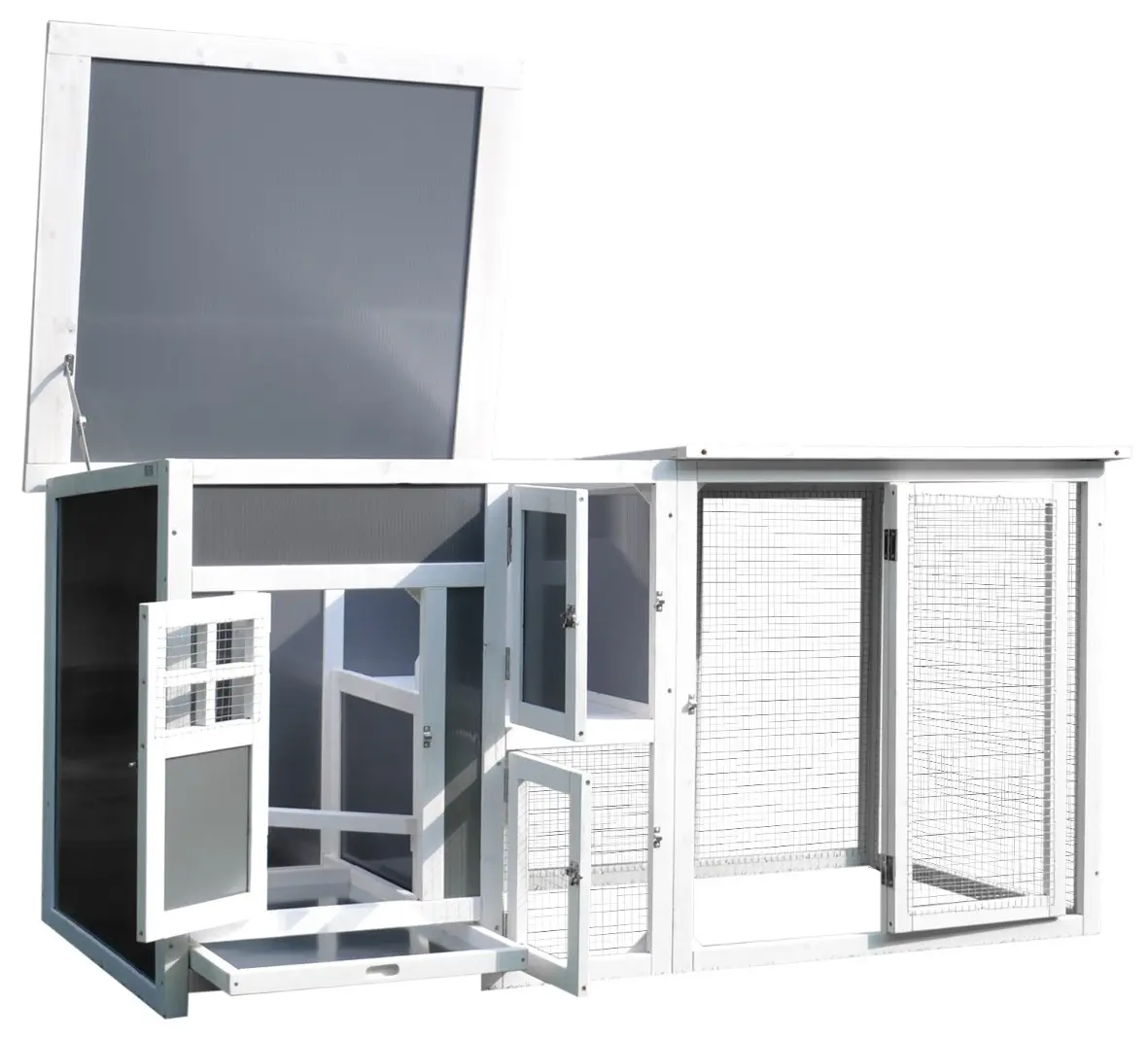 Cotet pentru gaini PawHut D51-104 (Grey/White) - 4